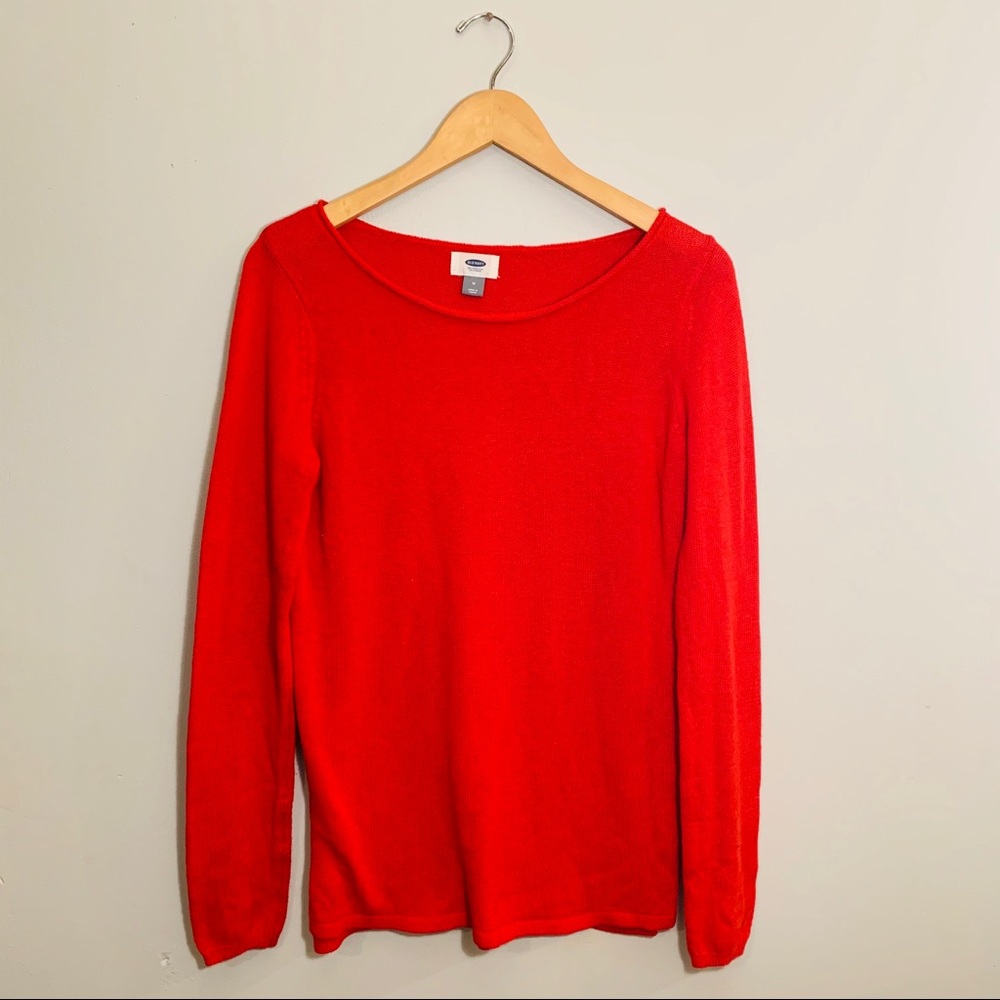 OLD NAVY Size Medium Red Long Sleeve Sweater Shirt